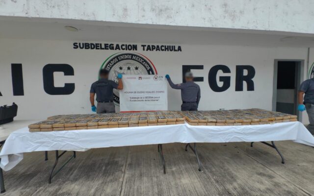 Decomisan 171 kilos de presunta cocaína ocultos en un camión en Chiapas